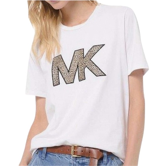 MICHAEL Michael Kors Tops - Michael Kors Animal Print Mk Logo T-shirt